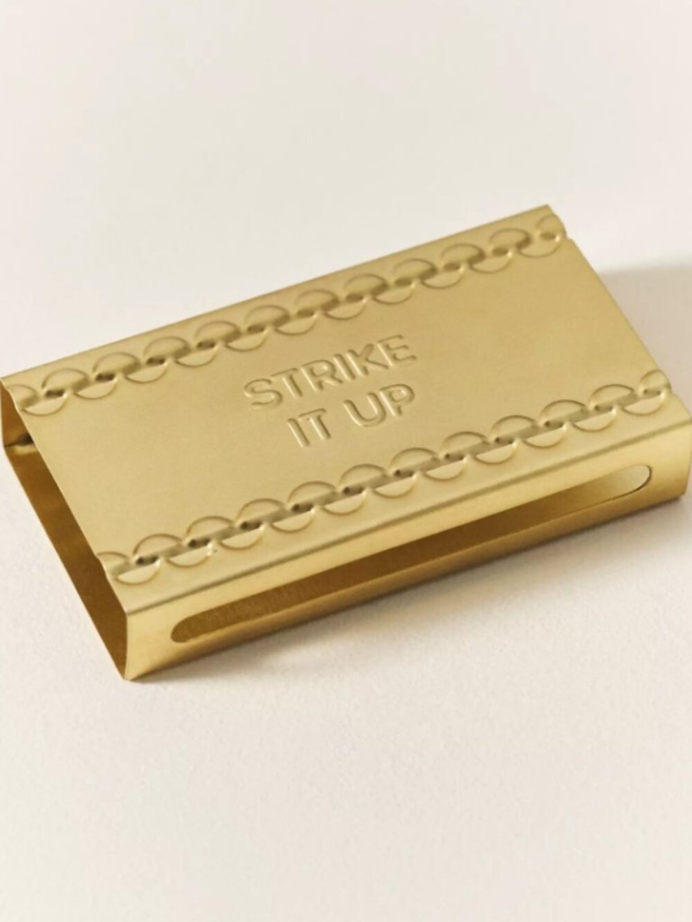 Anthropologie Strike It Up Metal Matchbox Sleeve